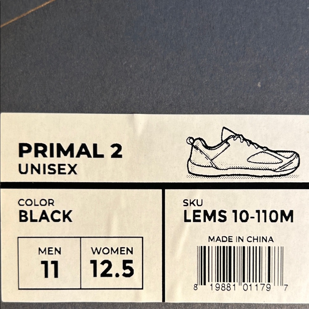 LEMS Men's Black Athletic Shoes - Picture 4 of 5